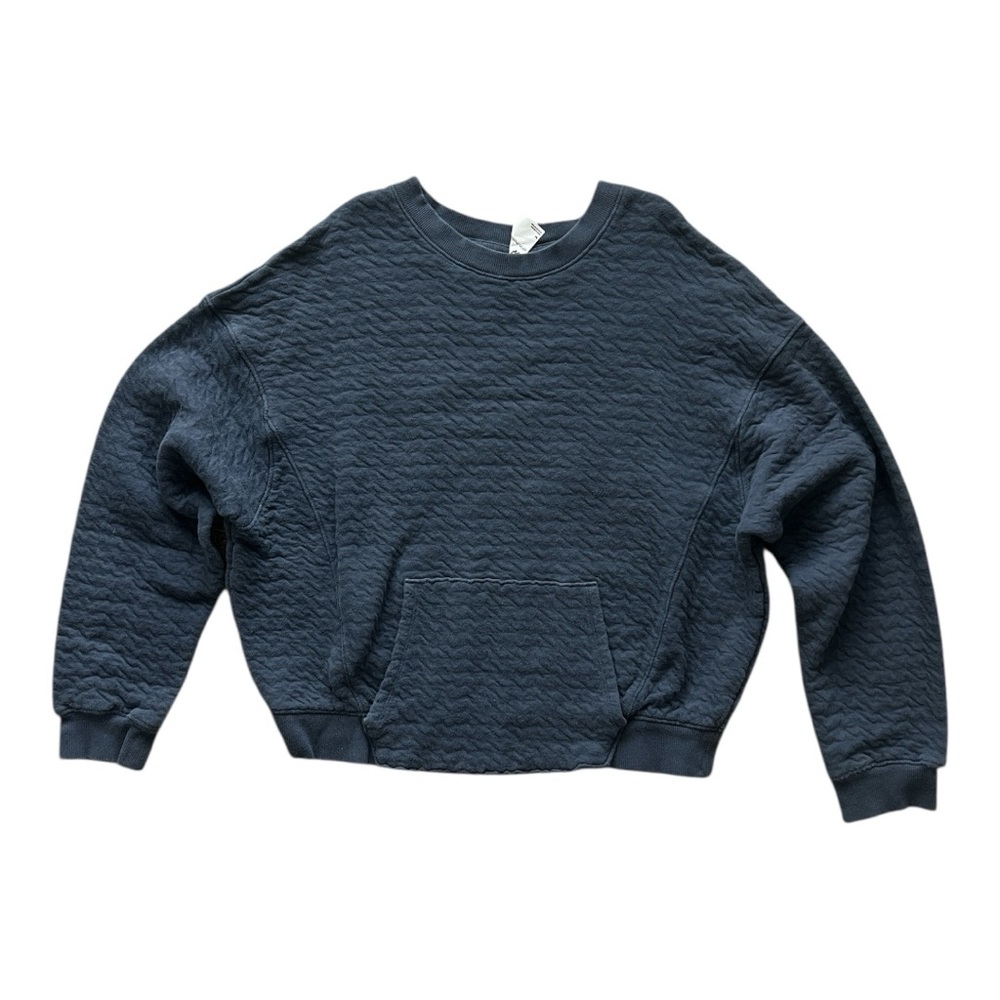 Navy Textured Sweatshirt Size Medium GUC